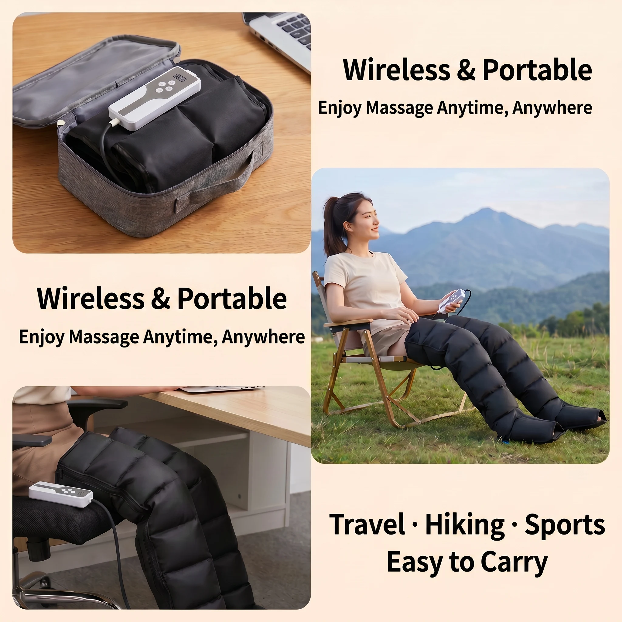 2 PC/Pair USB Rechargeable Leg Massager Air Compression for Boots for Calf & Foot Promotes Recovery, Relaxer With Pause Function view 6