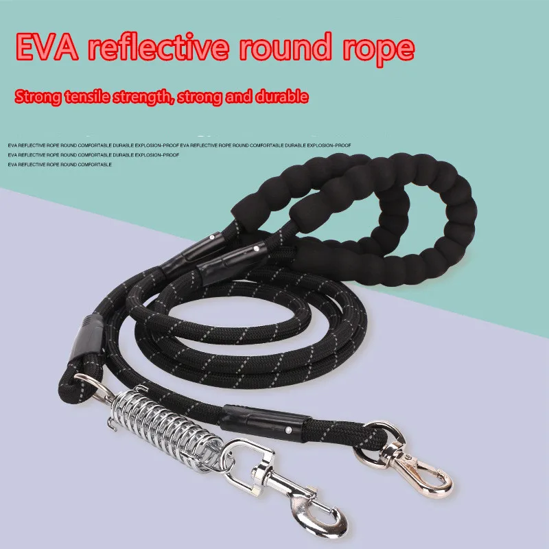 Spring Reflective Tape Dog Collar Pet Dog Traction Rope Luminous Night Safety Flashing Traction Belt Safety Strap