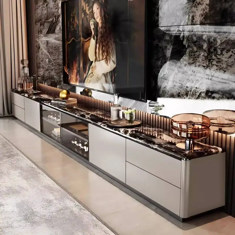 

Custom Drawers Tv Cabinet European Minimalist Designer Black Tv Cabinet Modern Luxury Brown Muebles De Sala Furniture Home