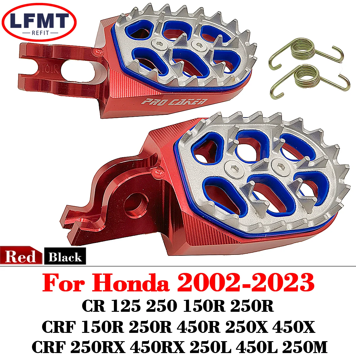 For HONDA CR125R CR250R CRF150R CRF250R CRF250X CRF450R CRF250RX 2002-2021 Motorcycle CNC FootRest Footpegs Foot Pegs Pedals