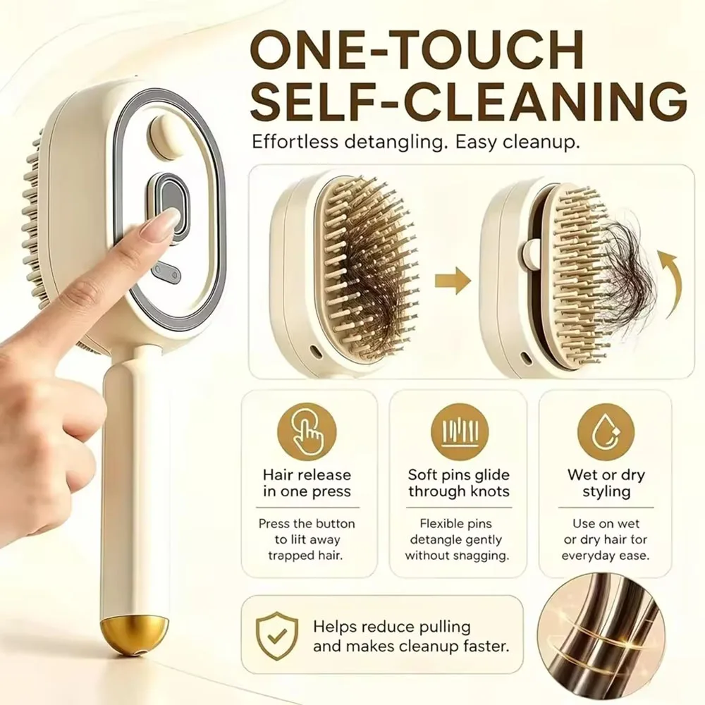Electric Spray Hair Brush Rechargeable Water Spray Hair Brush Anti-Static Hair Brush Reduce Frizz Electric Steam Massage Comb