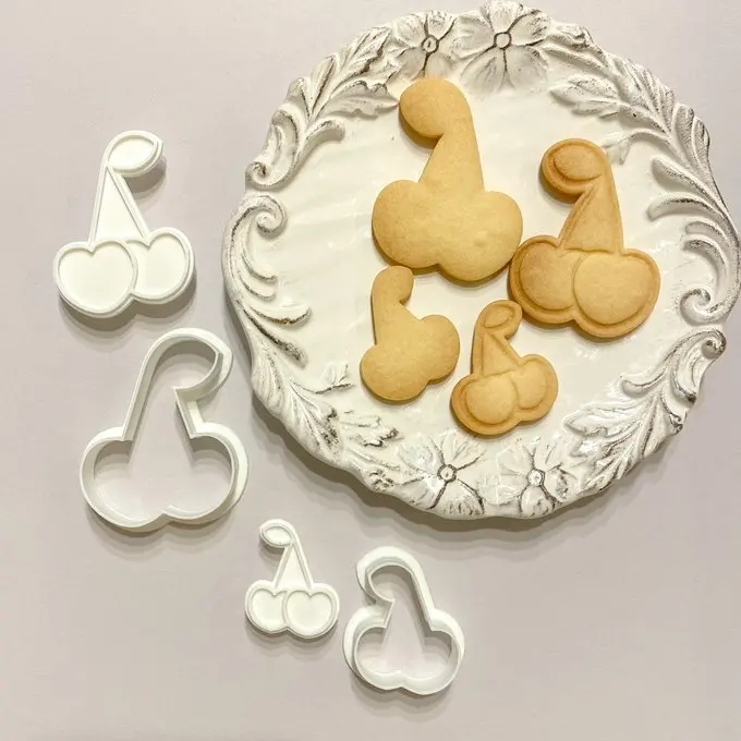 Vntine's Day Cherry Cookie Cutter Baking Tool for Beginners Sugar Art Dert PLA Material Japanese Sle Kitchen Tool