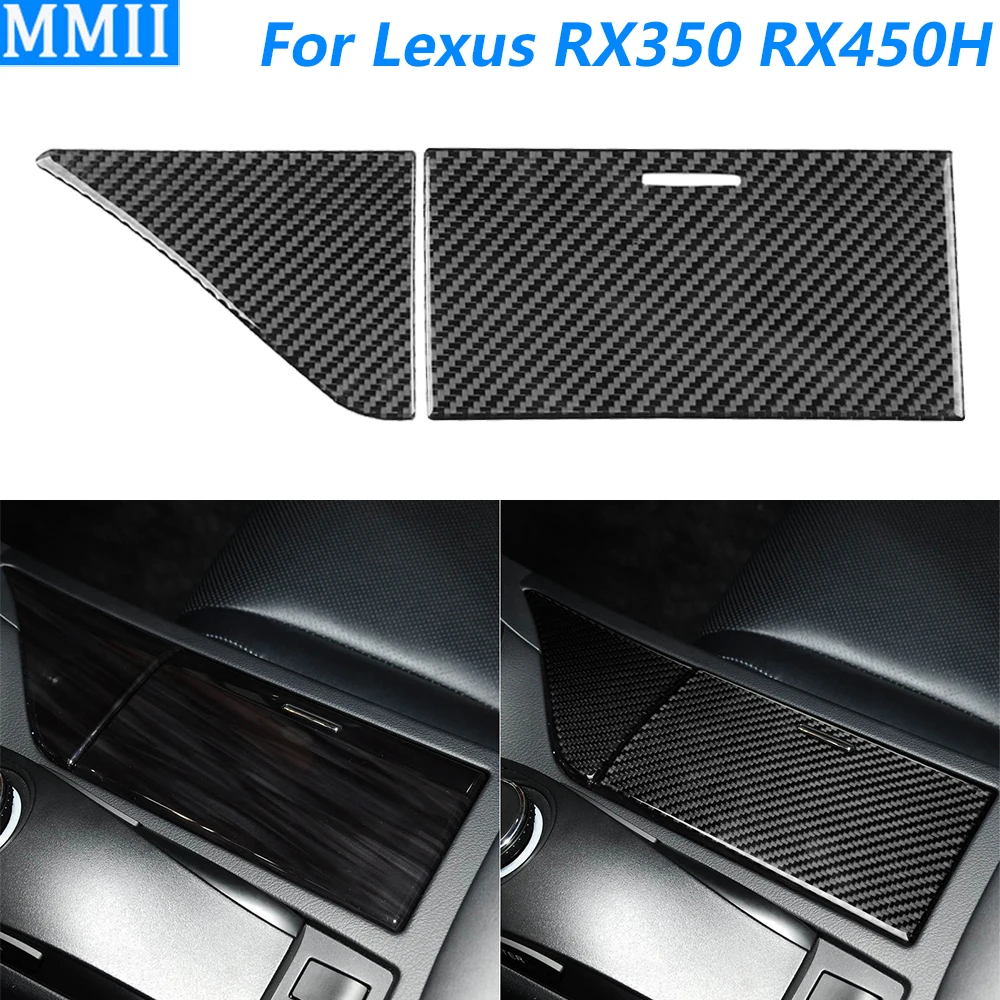 

Для Lexus RX350 RX450h 2010-2015 углеродное волокно, центральный держатель для стакана с водой, декоративная крышка, автомобильные аксессуары, декоративная наклейка