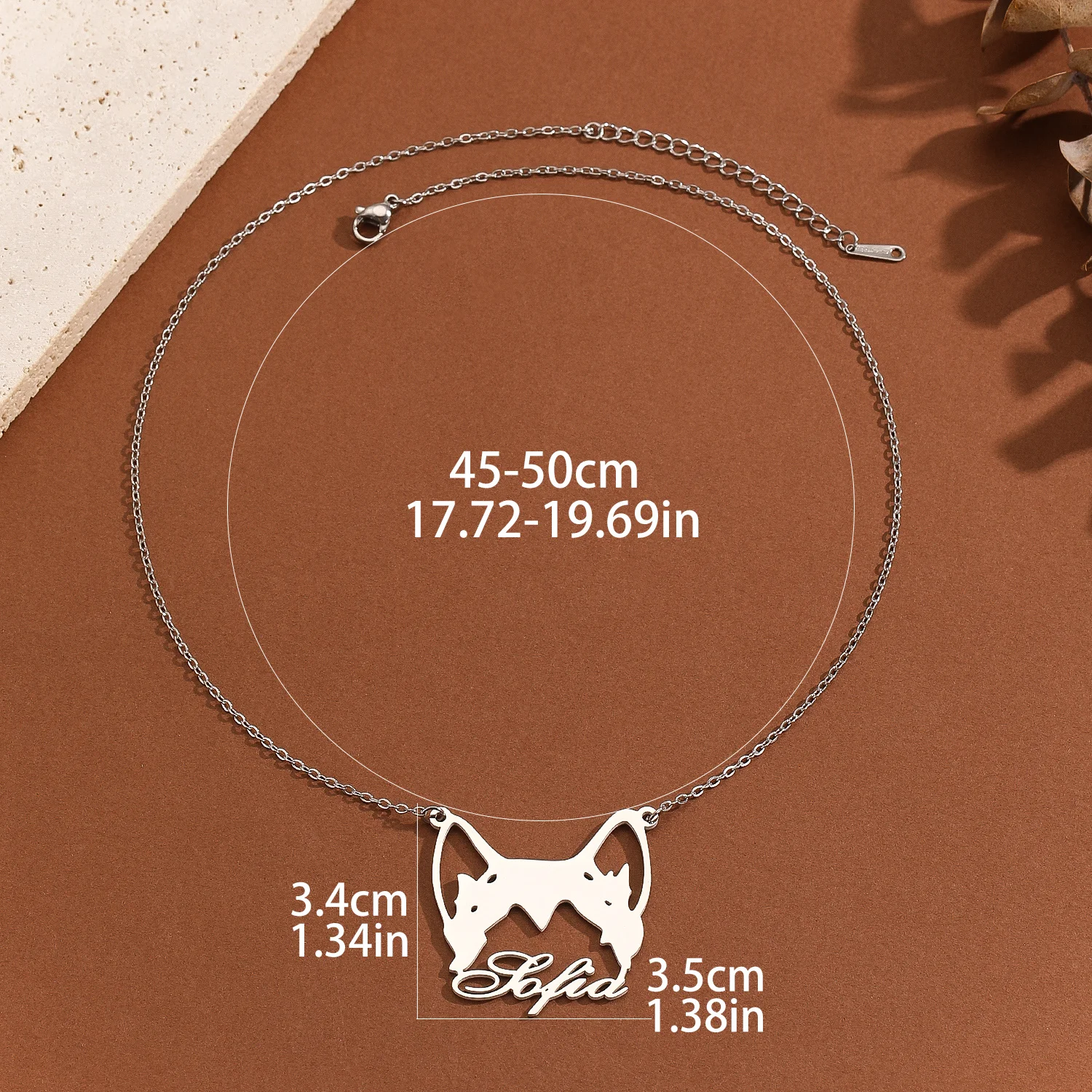 Custom Alaska Malamute Name Necklace Personalized Stainless Steel Metal Necklace Simple Style Women's Jewelry Birthday Gift