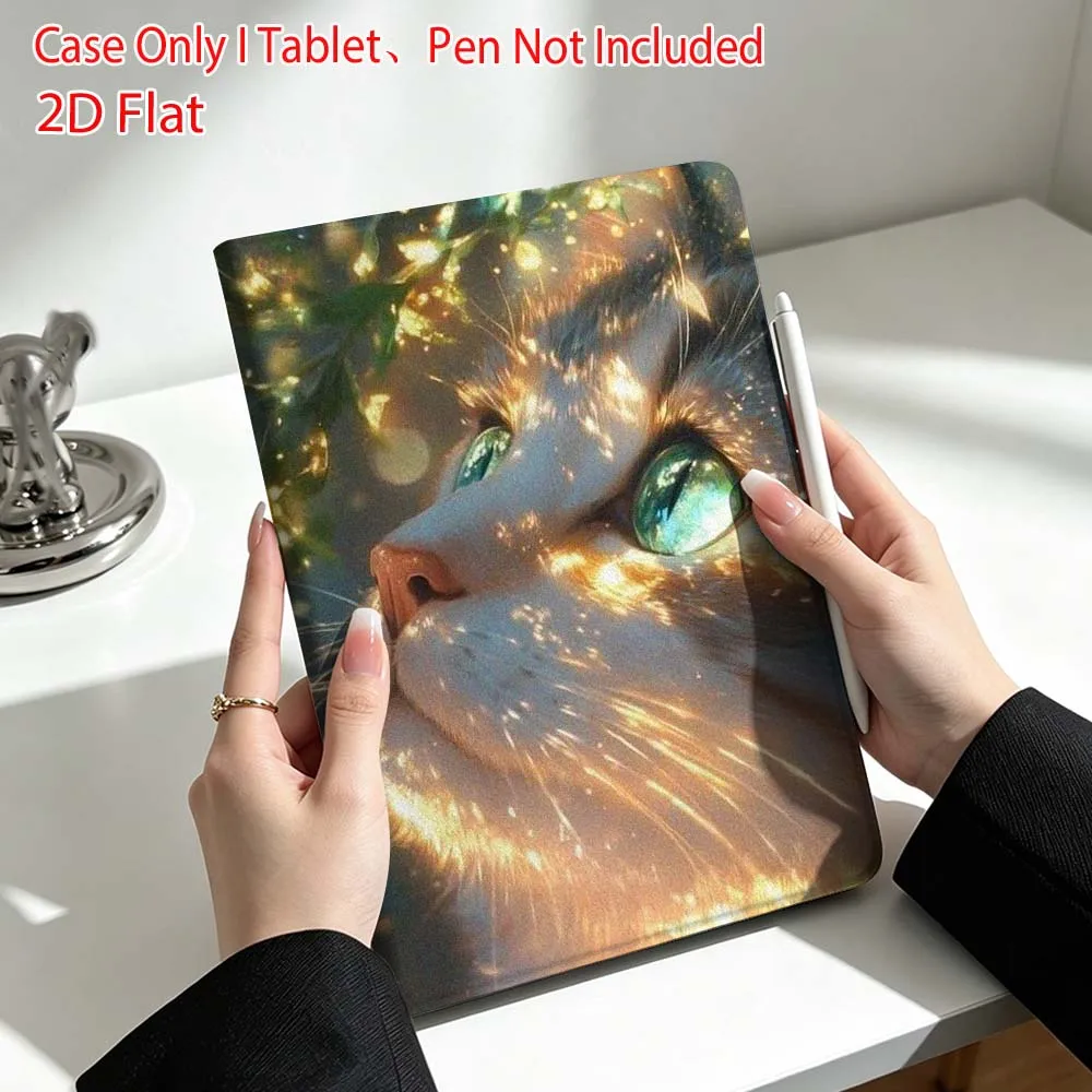Cute Green Eyed Cat Soft For Lenovo Xiaoxin Pad Pro Tab P12 P11 11 13 11.2 inch K11 Plus Pen Tray Tablet Case
