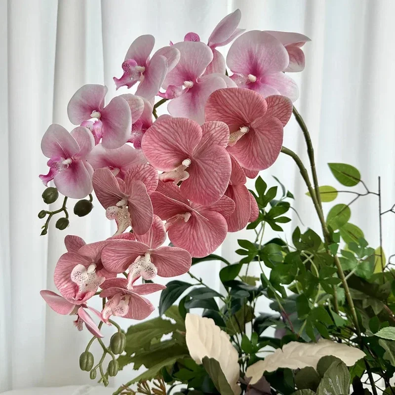 

2pcs 7-head 3D Phalaenopsis Artificial Flowers Wedding Flower Arrangement Ornament Party Home Decoration Butterfly Orchids