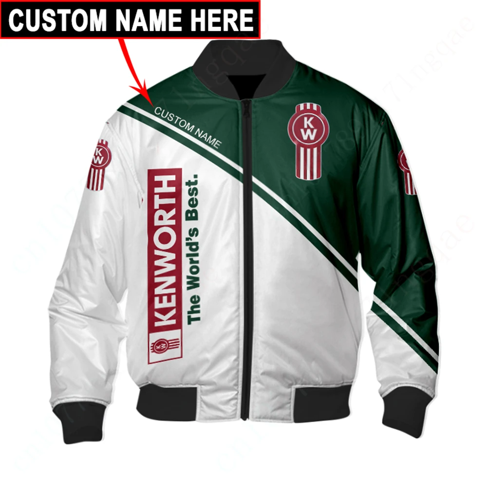 Kenworth Bomber Jacket 3D Jacket Harajuku Parkas Thick Coats Techwear Baseball Uniform Windbreaker Jackets For Men's Clothing