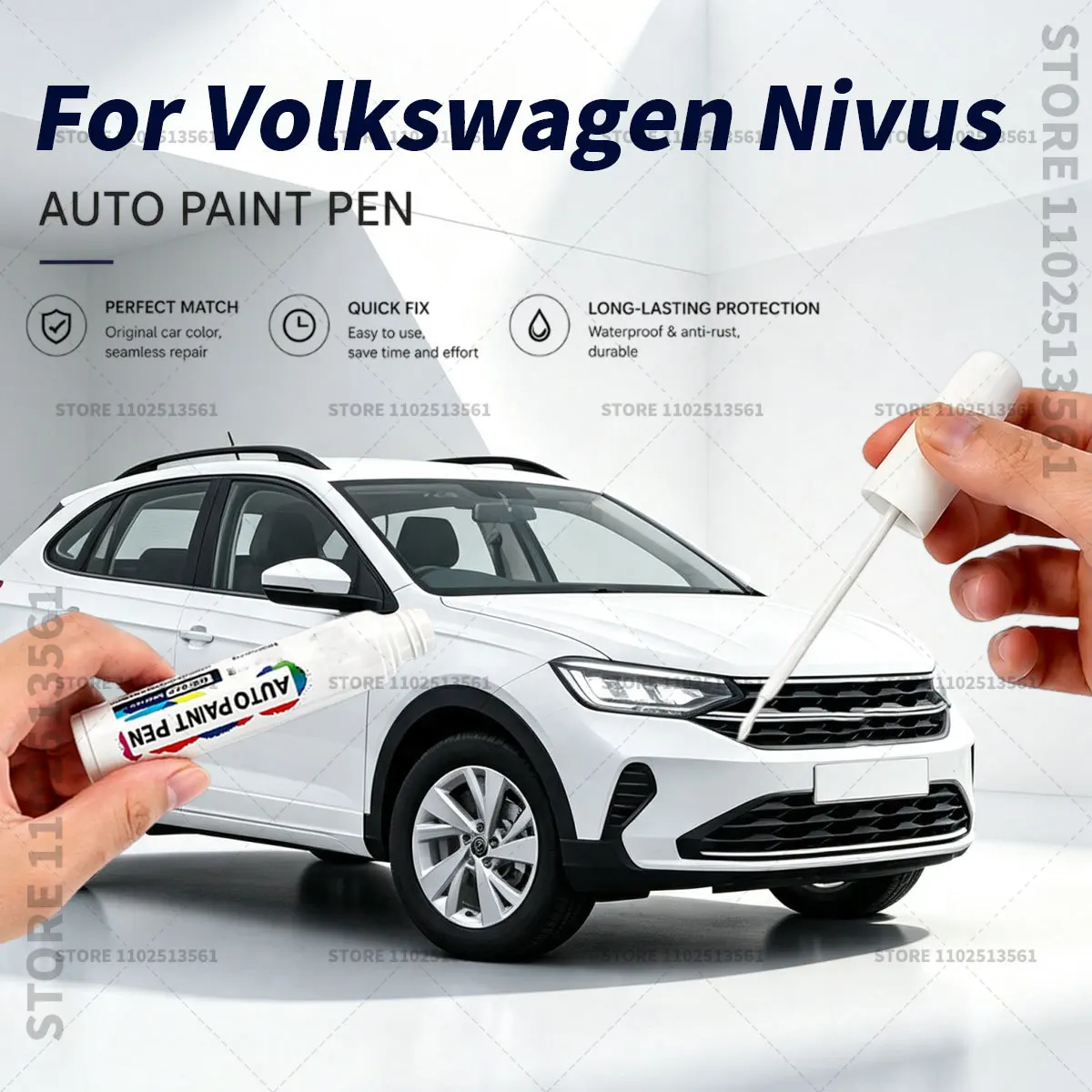 For Volkswagen Nivus Vehicle Paint Touch Up Pen Car Scratch Remover Repair Marker Waterproof DIY Auto Body Maintenance Tool