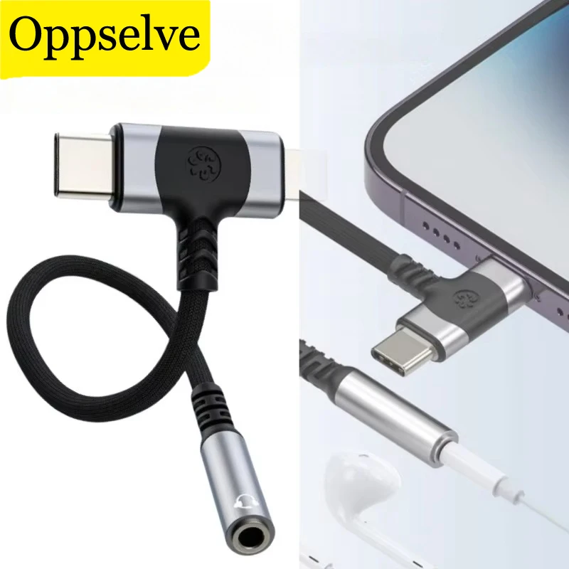 1Pc USB Type C to 3.5mm Headphone Jack Adapter 2 In 1 Audio Adapter Digital Decoding Live Converter AUX Splitter Charging Cable