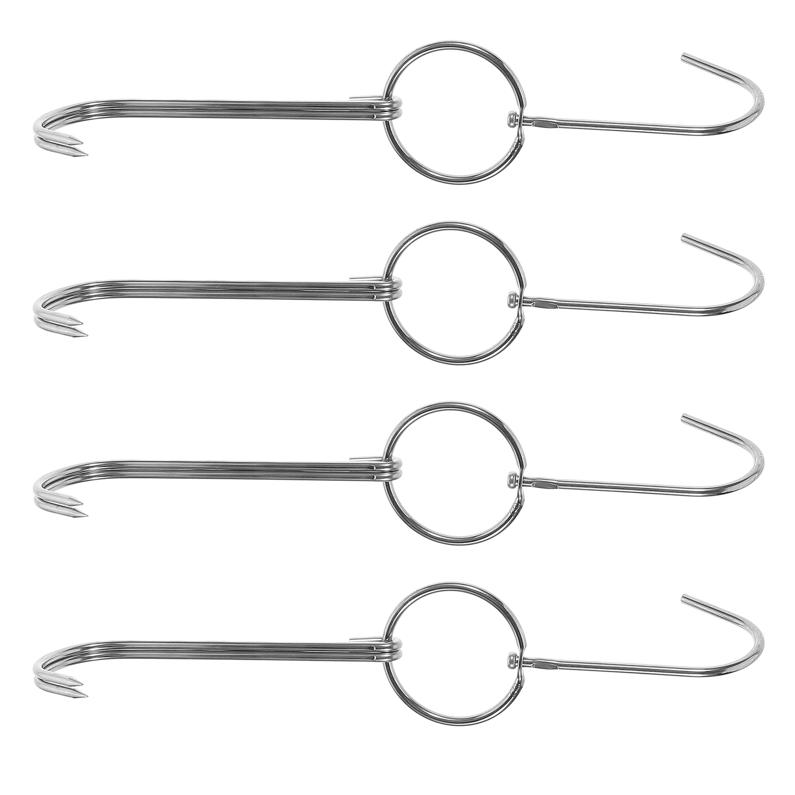

4pcs Stainless Steel BBQ Hooks Heavy Duty Camping Tools Grill Meat Hook Accessories Portable Roast Slaughterhouse Poultry Beef
