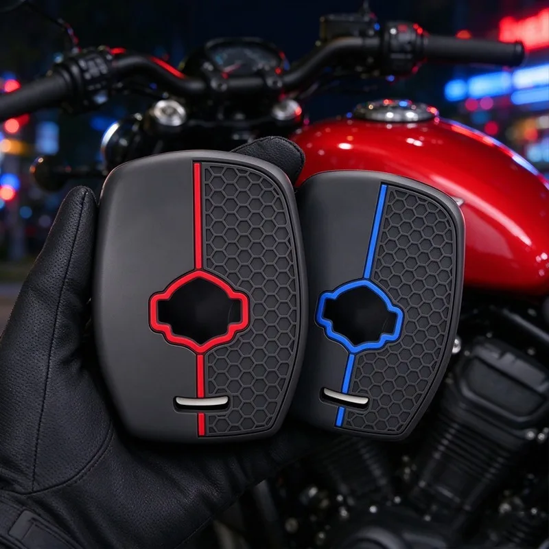 Motorcycle Silicone Key Fob Cover Protective Fashion Key Case Keychain for Harley RA1250 RH1250 Pan America 1250 Sportster 1250S