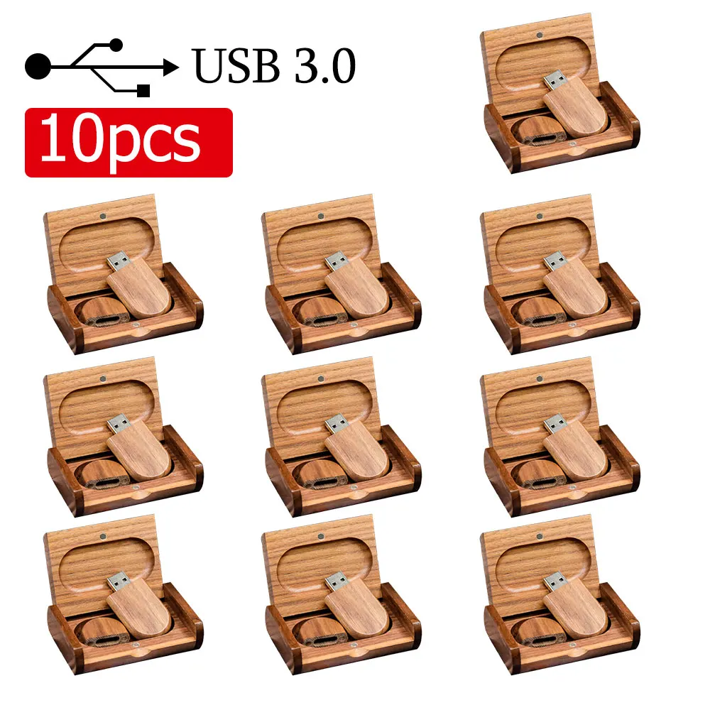 Logotipo gratis, 10 unids/lote, unidad Flash USB 3,0 de madera, 128GB, unidad de bolígrafo de alta velocidad, 64GB, 32GB, regalo creativo, memoria, disco U para ordenador portátil