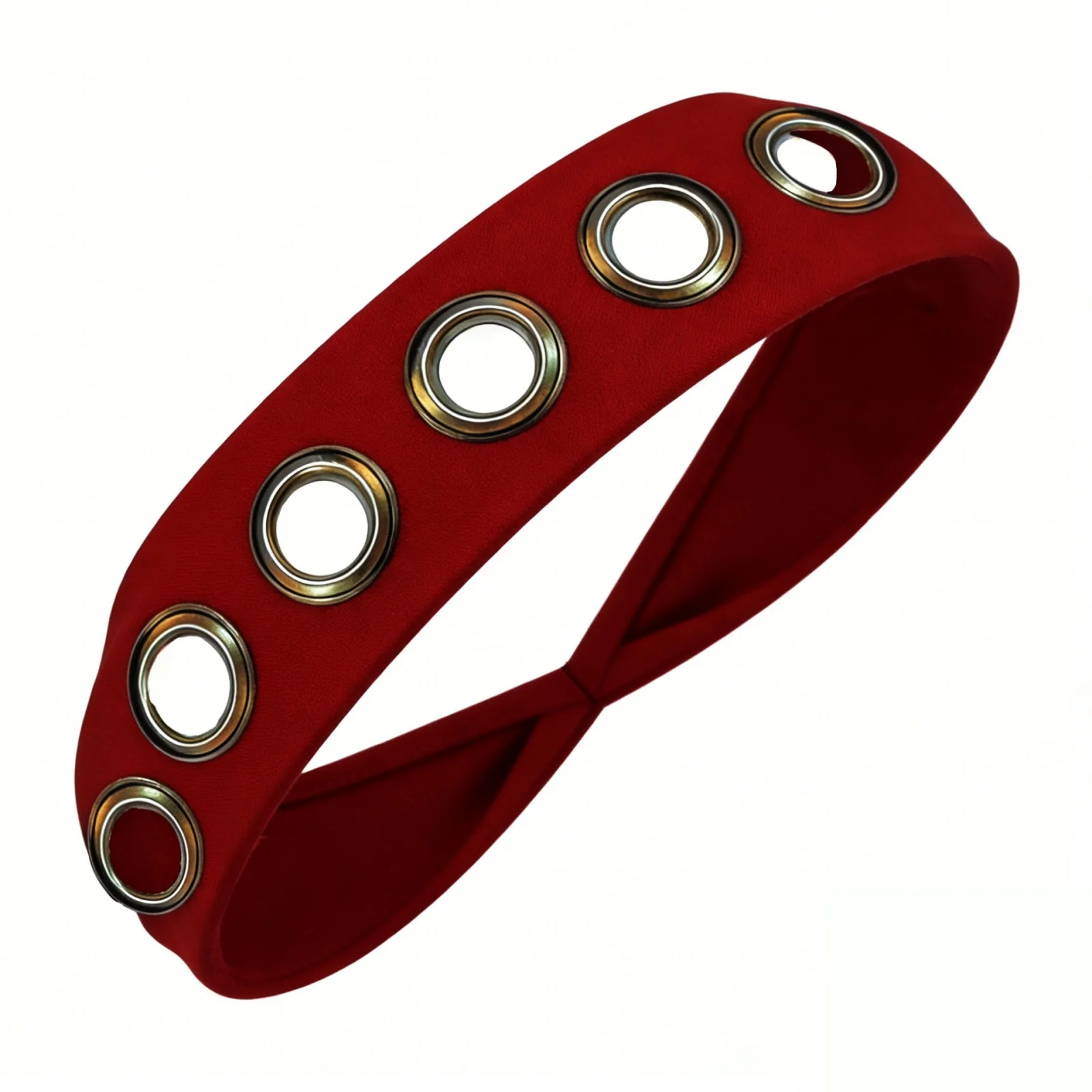 1 Stück breites, einfarbiges Stirnband mit Metallösen, Punk-Haarreif, modisches, rutschfestes Haar-Accessoire für Frauen, Alltag und Freizeit – Detail 3