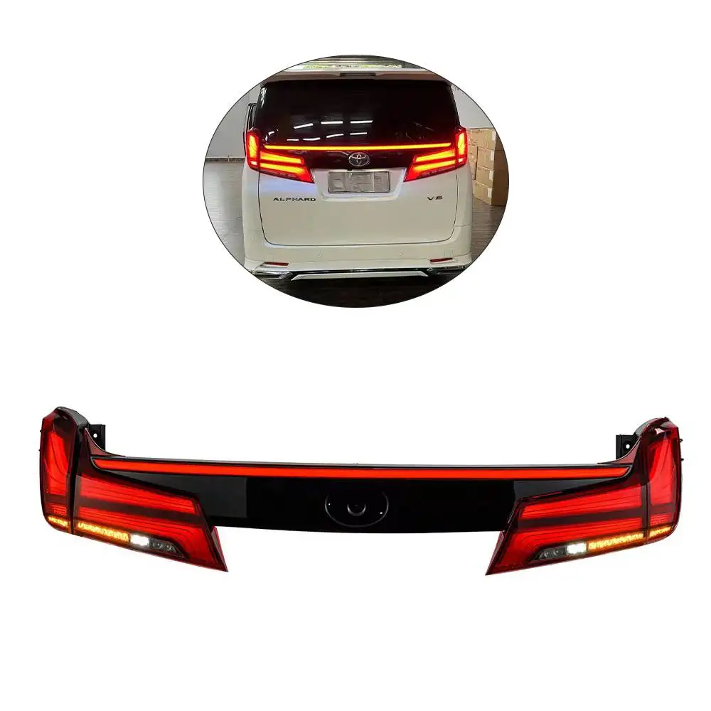 

High Quality Modified Full LED Continuous Tail Light for To yo ta 30AGH Alphard 2015-2022 Upgrade Red Black Rear Tail Light Lamp