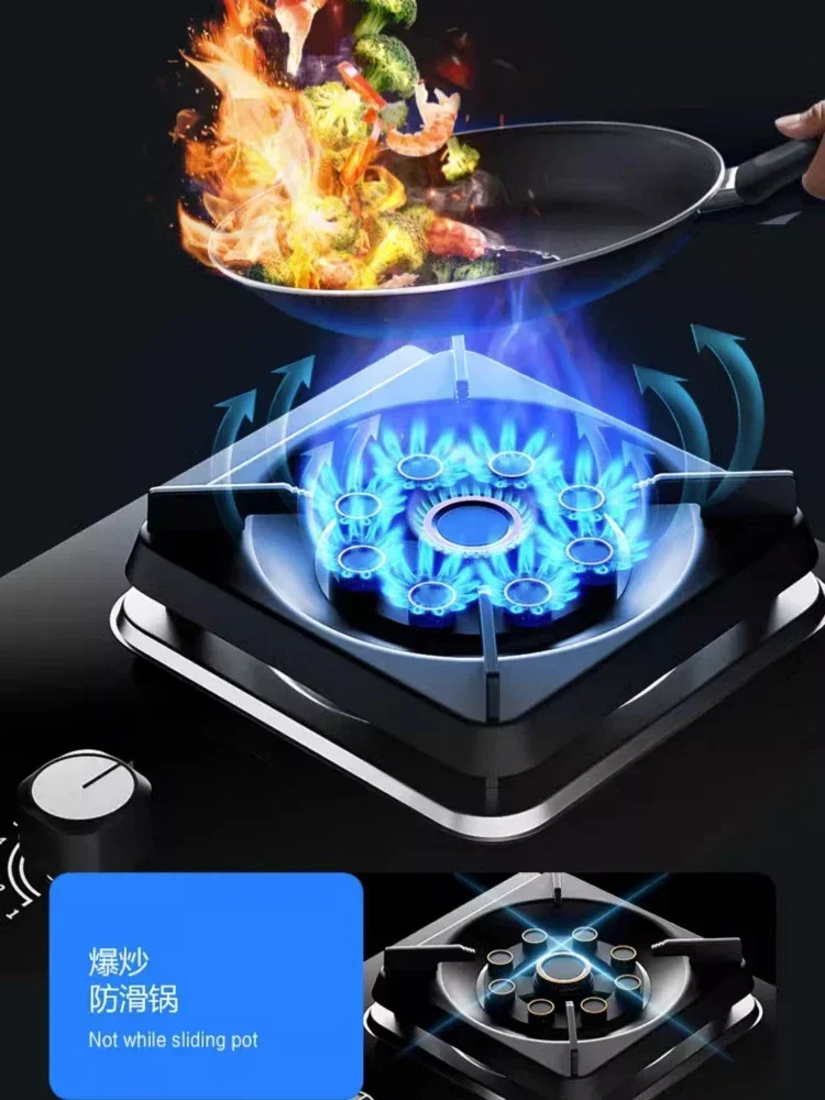 Household Single Burner Gas Stove, for Liquefied Gas & Natural Gas, Embedded/Desktop Type, Stainless Steel Construction