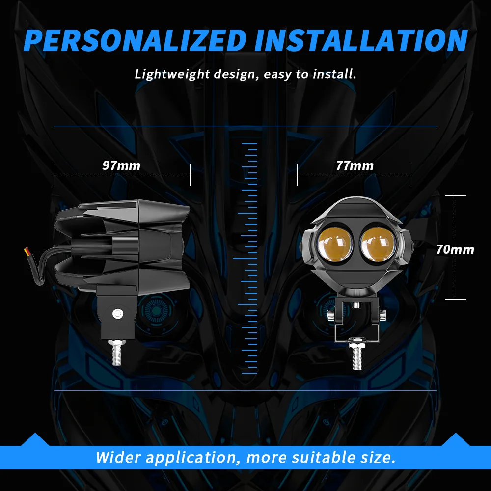 New Motorcycle 3inch Fog Lights 6000K 3500K LED Off Road Driving Light 20000LM Auxiliary Spot Work Lights for Truck Car ATV image 6