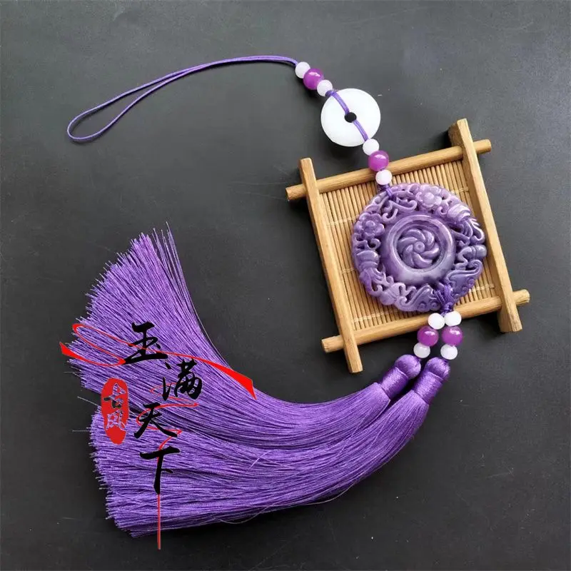 Specialty Jade Pendant with Double Tassels and Women's Chinese Clothing Musical Instruments Hanging Tassels Chinese Hanfu