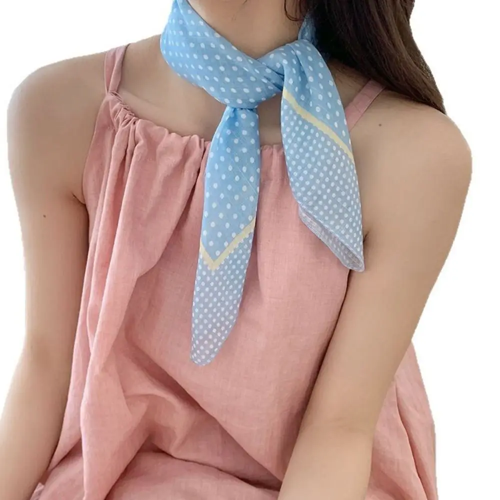 

Sweet Sunscreen Small Square Scarf Hair Band Neckerchief Headscarf Clothing Accessories Head Scarf Printed Silk Scarf Daily