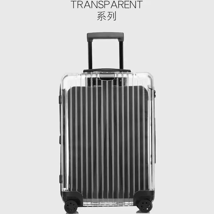 حقيبة شفافة يابانية عبر الحدود حقيبة خفيفة للغاية مقاس 20 بوصة للرجال والنساء حقيبة تروللي بعجلات عالمية صامتة pa