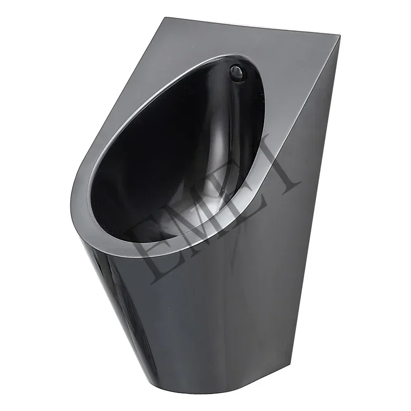 مرحاض مبولة حثي من الفولاذ المقاوم للصدأ باللون الأسود مثبت على الحائط KTV #4