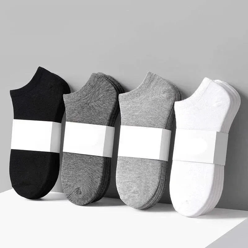 

5/10/20pairs Wholesale Unisex Socks, Breathable Sports Socks, Solid Color Boat Socks, Comfortable Cotton Ankle Socks