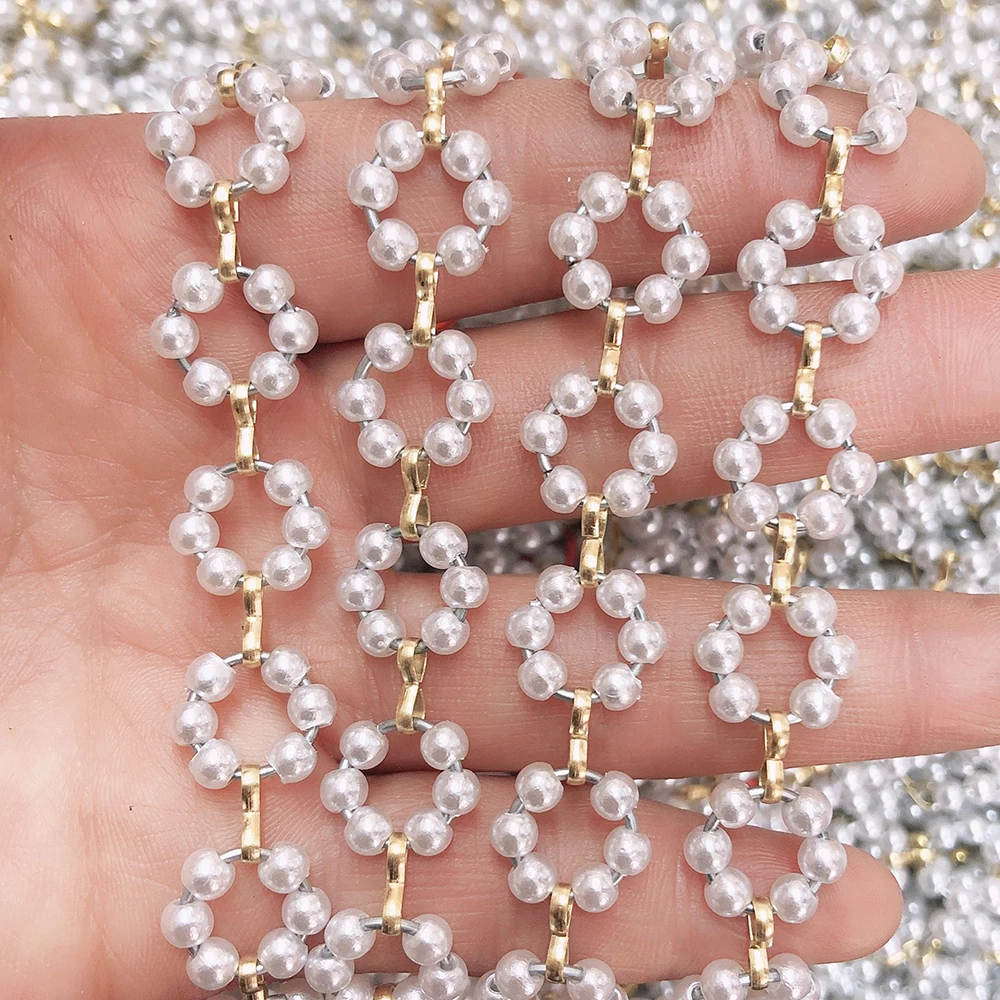 1Meter ABS Perle Blume Kette Perlen Kupfer Ketten für Halskette Armband Schmuck Machen DIY Komponenten Zubehör Großhandel