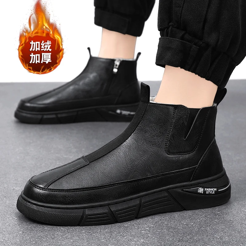 أحذية شتوية 2025 للرجال رياضية دافئة كاجوال مضادة للانزلاق ومقاومة للبرد في الهواء الطلق