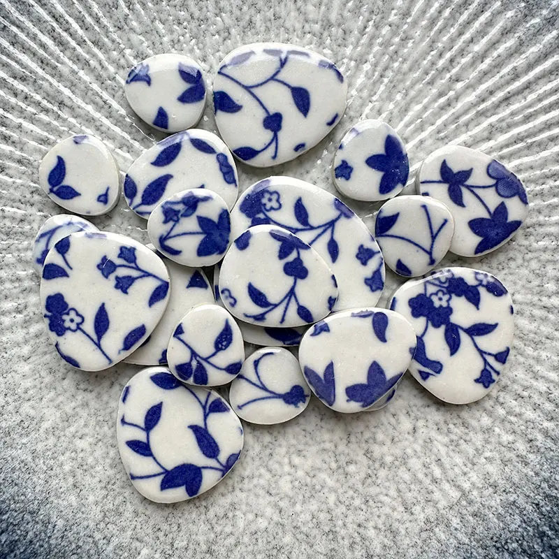 100g Çok Renkli Düzensiz Seramik Mozaik Fayans DIY Mozaik Yapımı Taşlar Zanaat Hobi Sanat Duvar Dekorasyonu Petal oval 917