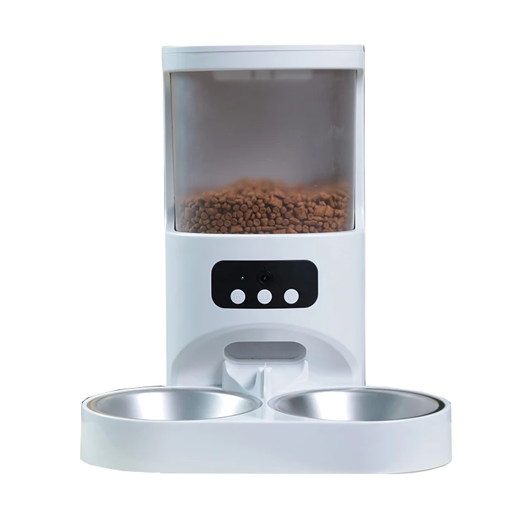 

STLF4L Dual Stainless Steel Pet Feeder with Timing and Remote Control Smart WiFi Enabled for Dogs and Cats