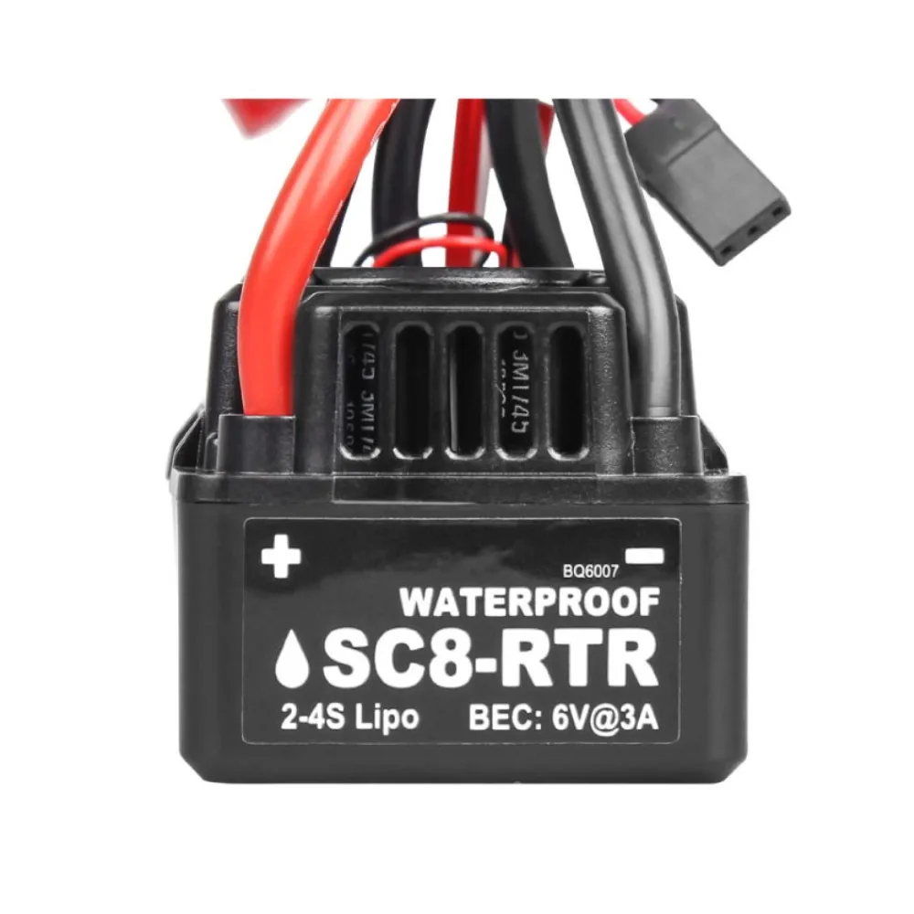 

New SC8 RTR Waterproof 120A Brushless ESC Speed Controller 2-4S Lipo Fit 3660 3674 Motor for 1/10 1/8 RC Car