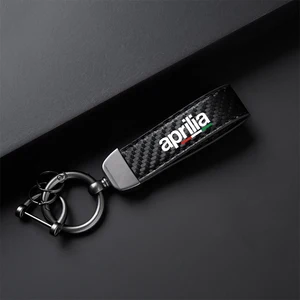 Motocicleta Carbon Fiber Leather Keychain, ferradura Buckle, Jóias para Aprilia RSV4, RS660, Tuono 660, RSV1000, R, Caponord 1200 6 principais vendas chaveiro aprilia - №2
