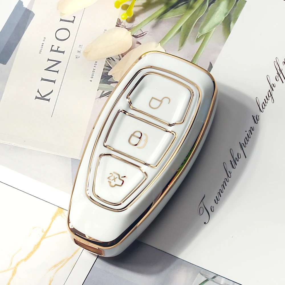 KEYYOU Car Remote Smart Key TPU Case Cover For Ford Fiesta Focus 3 4 Mondeo Ecosport Kuga Focus ST Protector Shell Accessories