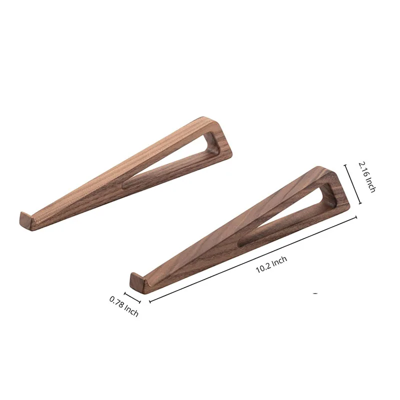 Walnut Wood Laptop Stand For Desk Ergonomic Wooden Notebook Riser Ventilated PC Computer Holder