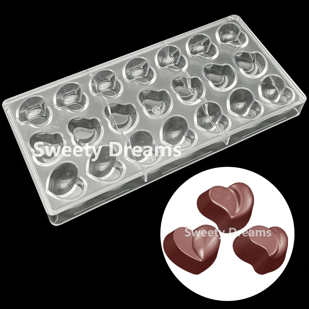 3D Polycarbonate Chocolate Mold Easter Egg Square Heart Shape BonBon Sweets Candy Baking Mold For Chocolate Pastry Tools Moulds