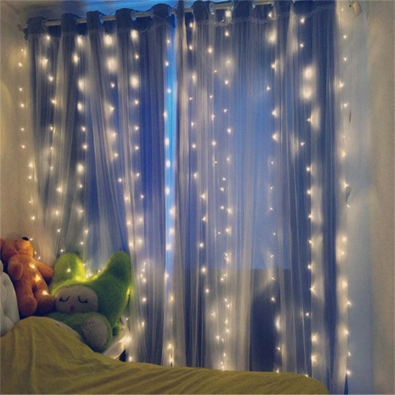 

1pc 8 Modes Fairy Christmas Lights LED Curtain String Lights,Patio Garden Outdoor Christmas Decorations Wedding Party Home Decor