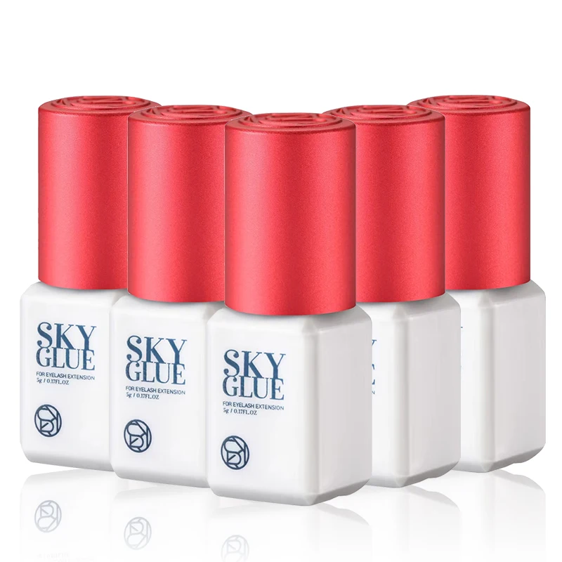 10 Bottles SKY Glue For Eyelash Extension Korea 5ml Black Red Blue Cap Beauty Health Lava Lash Shop Makeup Tools Adhesive