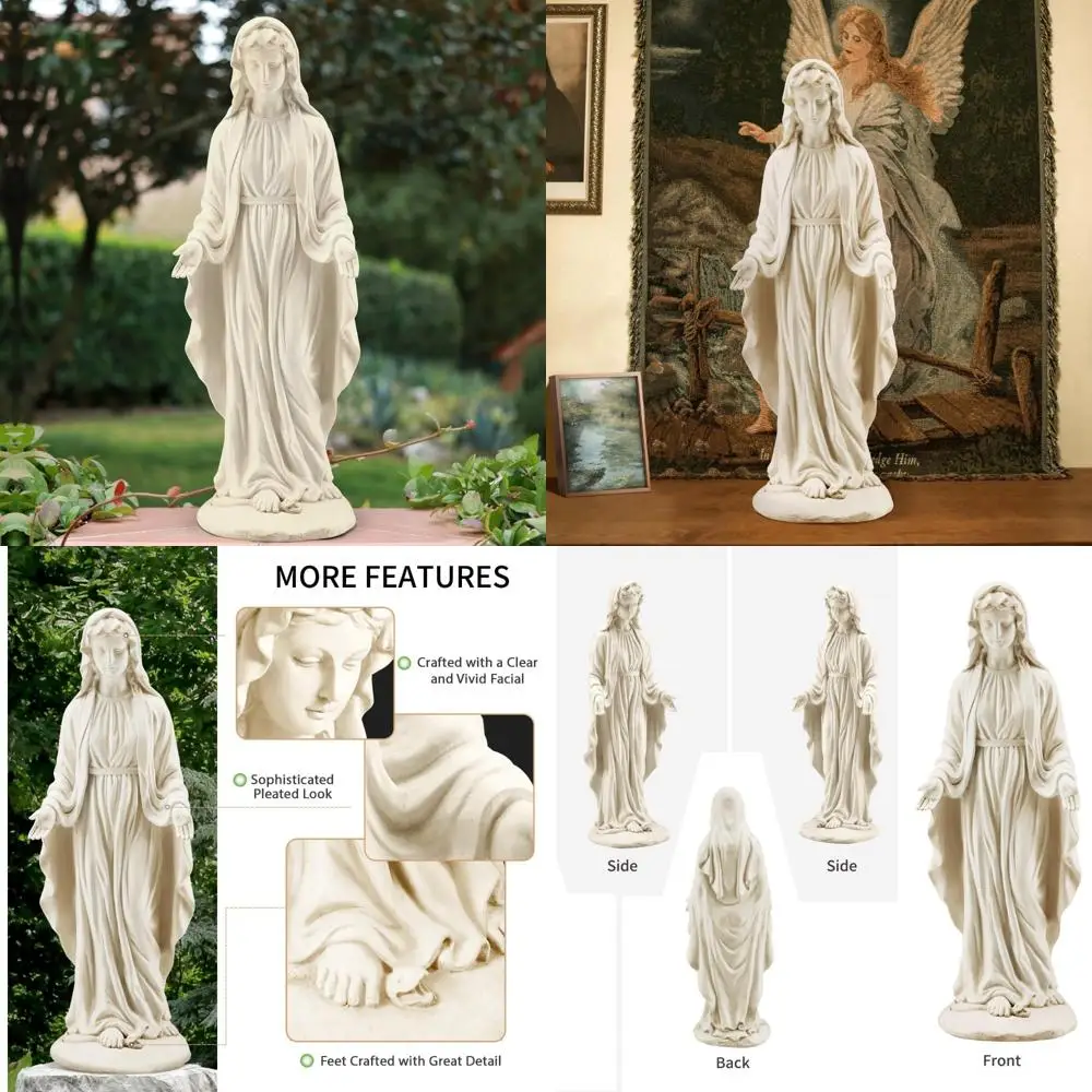 

Outdoor Virgin Mary Statue, 29.4 Inches Tall, Religious Garden Sculpture for Home and Yard