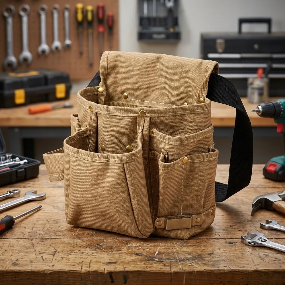 Carpenter Waist Pack Oxford for Tool Belt Pouch For Daily Construction Work Thickened Oxford Fabric For Woodworker