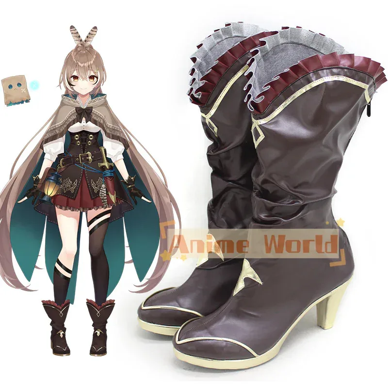 

2025 11 Hololive Virtual YouTuber Nanashi Mumei, коричневые туфли, карнавальные ботинки на Хэллоуин, индивидуальный заказ