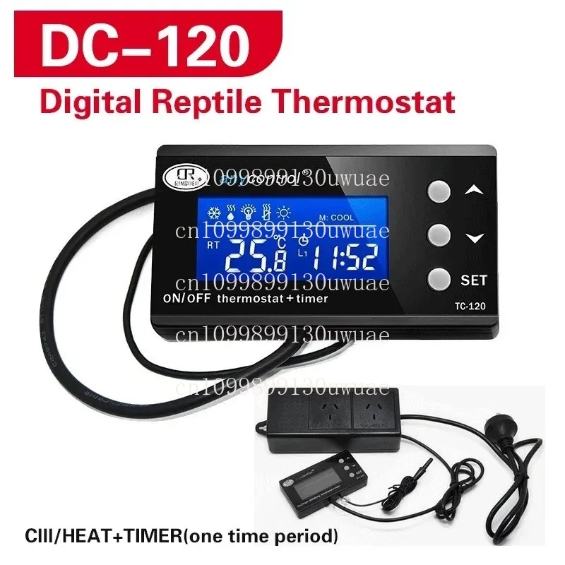 Aquarium Pet Electronic Digital Temperature Controller TC-120 Plug in Temperature Controller Coral Jellyfish Fish Tank Temperatu