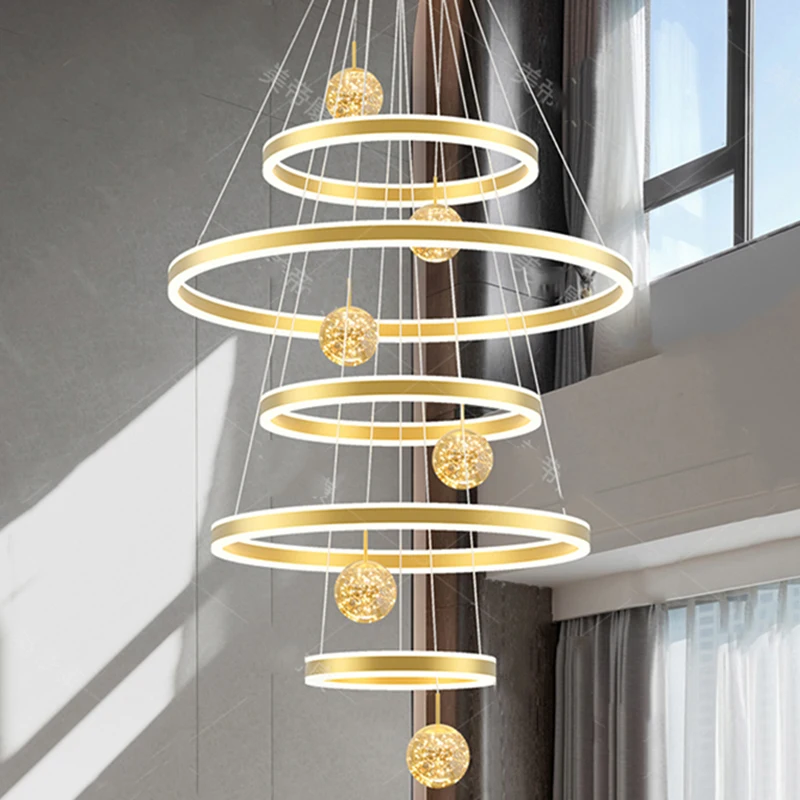 Modern Crystal stair chandelier lights indoor lighting Ceiling lamp hanging light led Chandeliers for living room indoor lightin