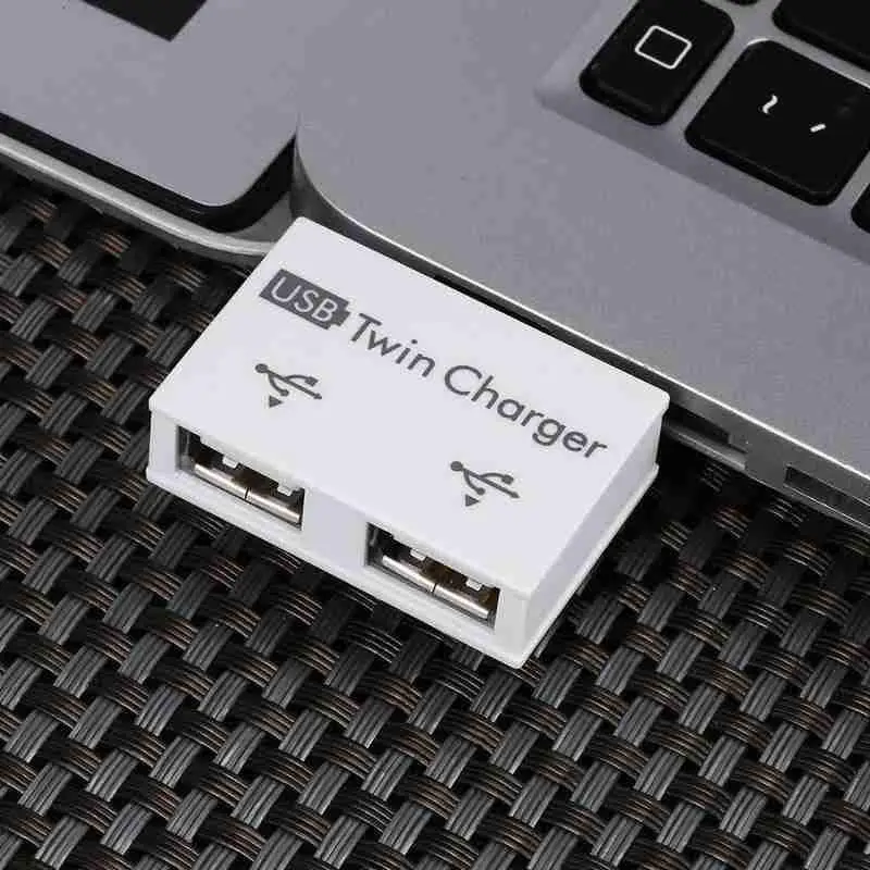 USB 2 in 1 computer 2 Port Female USB Hub Adapter  Converter for Phone Laptop PC Peripherals Computer Charging Accessories