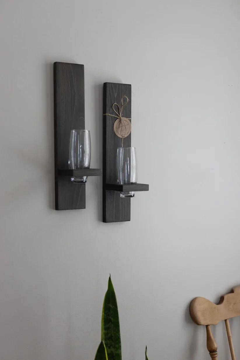 Estante de madera para plantas de pared y decoración de flores, estante para plantas de interior para soporte colgante pequeño para plantas de interior