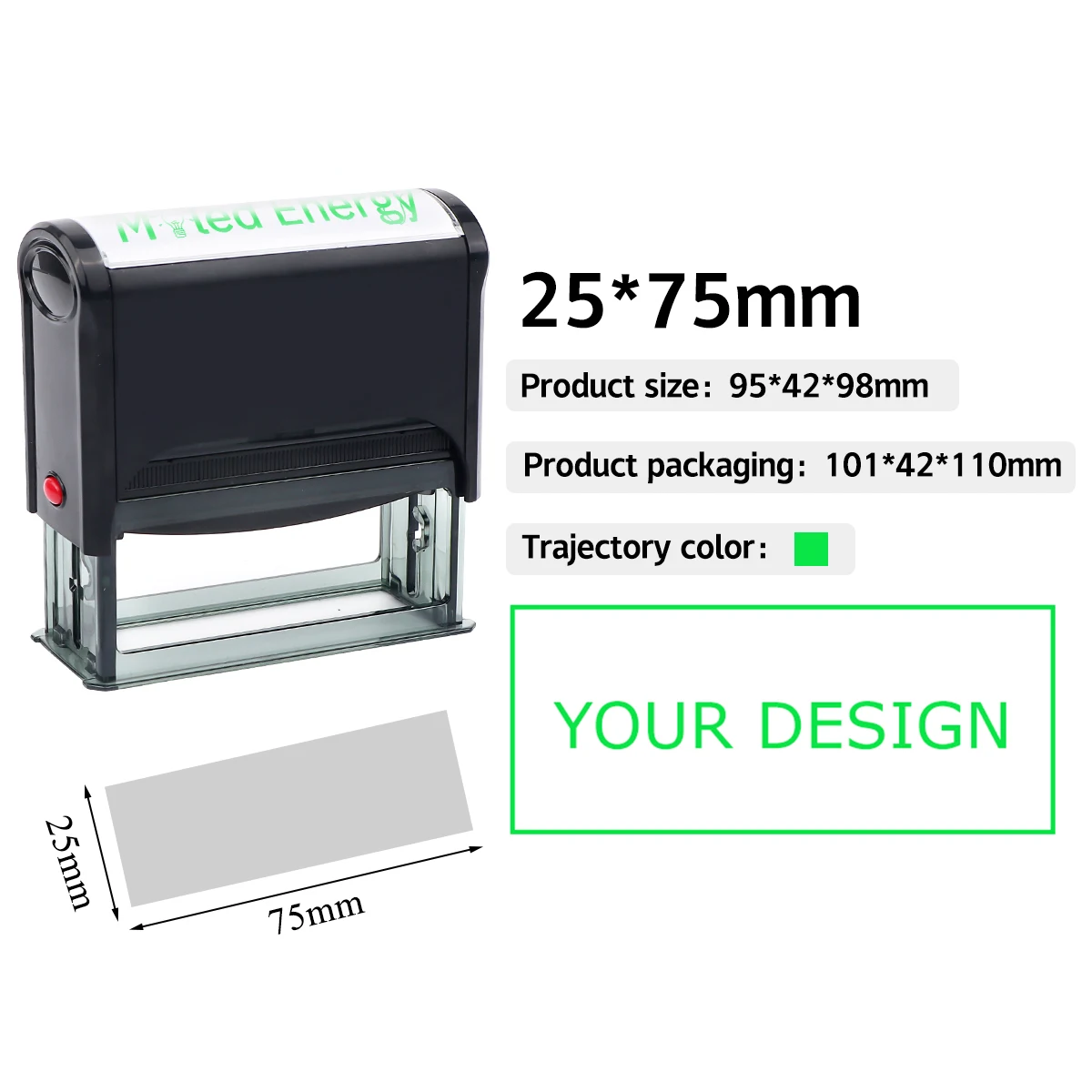 Rechthoek Patroon Aangepaste Zelfinktende Stempel Gepersonaliseerde Adres Tekst Logo Ontwerp Druk-type Inkten Stempels voor DIY Visitekaartje