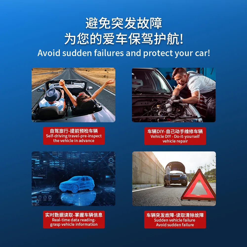 Bluetooth OBD2 Car Diagnostic Scanner ELM327 Mini Vehicle Fault Code Reader Support Android iOS Engine Check Tool