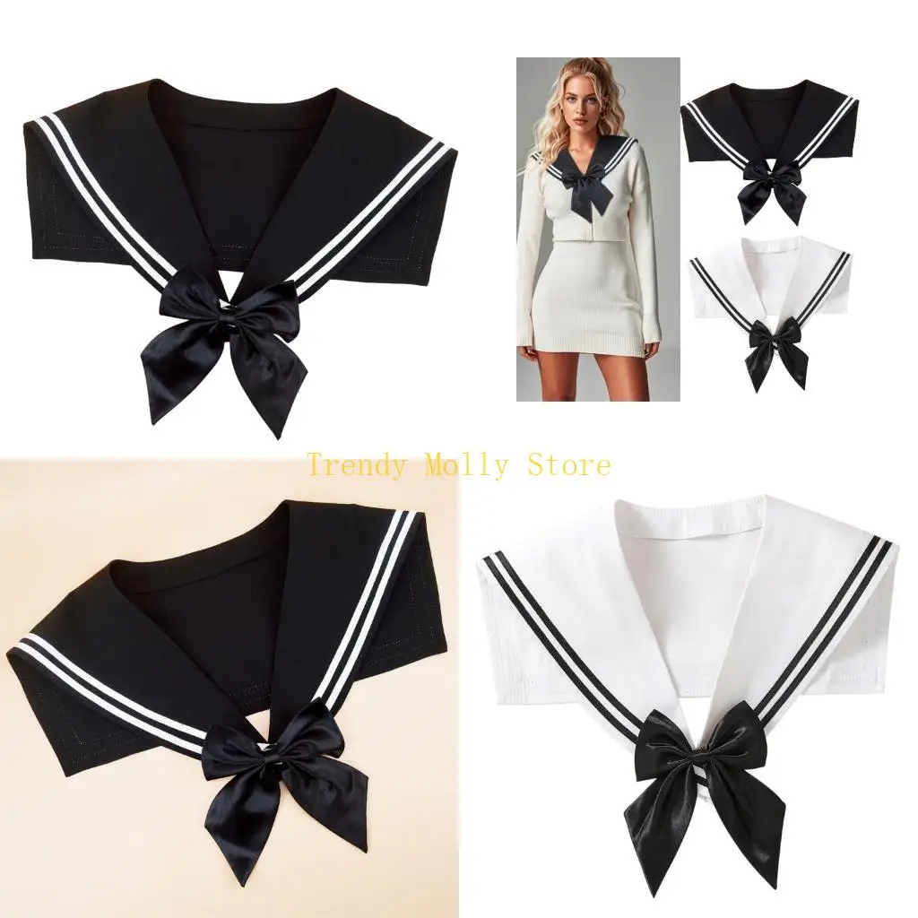 

N5KB Practical Sailor Costume Collar Detachable Neck Accessory For Themed Event School Activities
