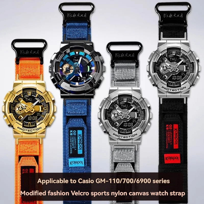 

Для CASIO G-SHOCK GM-110/GM-700/GM-6900 — прочный унисекс-ремешок для часов, замена спортивных часов 5553, нейлоновый ремешок 16 мм