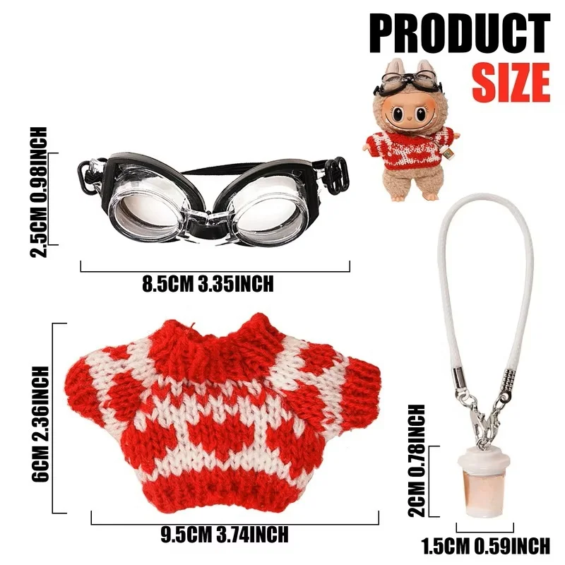 

Для одежды Labubu 15 см 17 см: аксессуары для лабубу, комплект одежды для куклы Для Labubu, несколько комплектов на выбор, только одежда