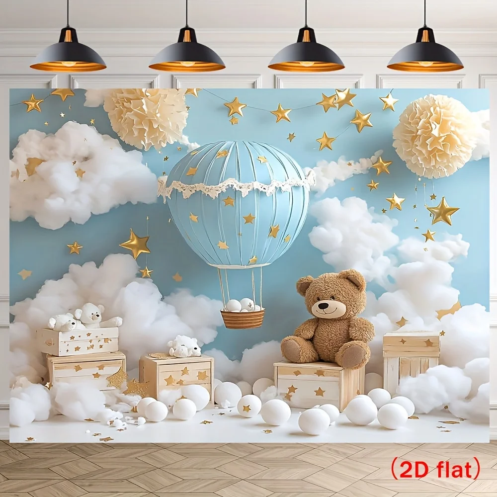 Hot wind bear tapestry children's party decoration photo wall festival activity layout polyester fiber cartoon bear theme