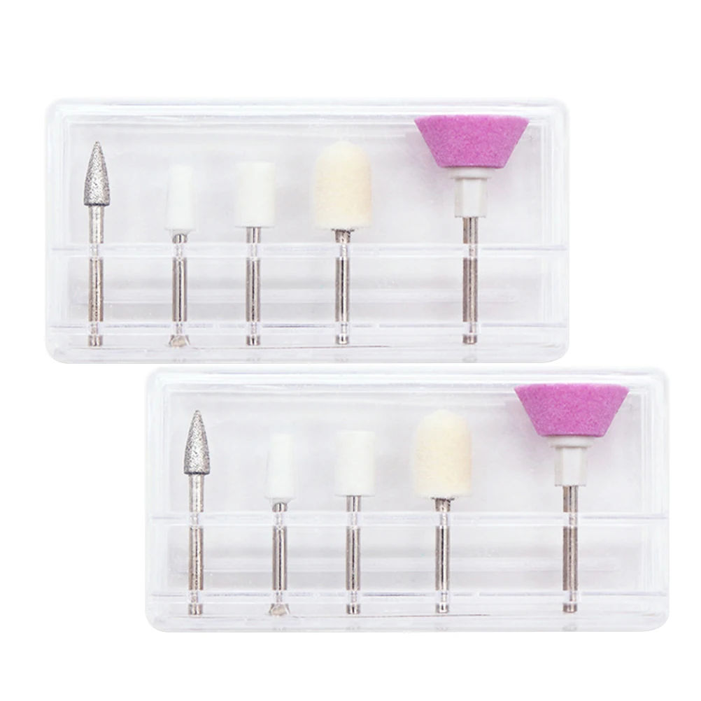 Têtes de polissage pour perceuse à ongles électrique, 10 pièces, tête de meulage, polisseuse, outils de manucure et de pédicure, Kit d'accessoires pour capuchon tampon d'ongles